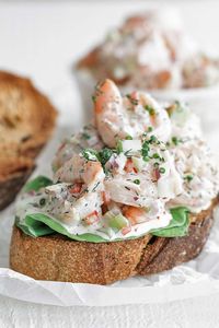 This tasty Shrimp Salad Recipe is coated in mayonnaise and mixed with fresh vegetables and herbs for an easy-to-prepare dish. 