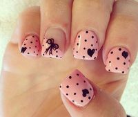 64 heart nail art