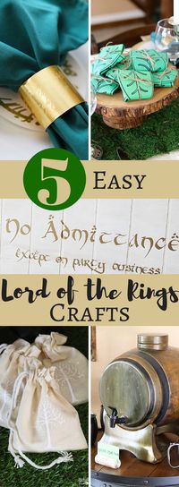 5 Easy Lord of the Rings Inspired Crafts for the biggest LOTR and Hobbit fans. Great for a Lord of the Rings birthday party!