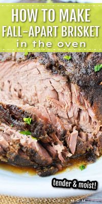 Looking for an easy and incredible beef brisket recipe? Our classic brisket recipe is seasoned with a homemade dry rub and cooked low and slow in the oven to create tender, fall-apart beef. You don't need a smoker to make this tender and juicy dish! This Beef Brisket is incredible and perfect for a Father’s Day dinner or any special occasion! Enjoy it in hearty and moist slices or shredded on a sandwich, smothered in barbecue sauce, or on mac and cheese!