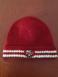 #NFL #49ers #football #SuperBowl #crochet #hat #beanie