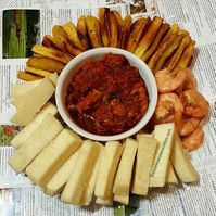 Nigerian Fried Yam and Stew -