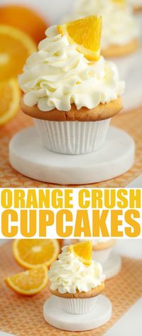 I love doctoring box cake mixes and quite frankly this doctored cake mix recipe for orange crush cupcakes is the bomb. It's got bright citrus flavours and results in a divine, fluffy cupcake.