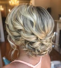 Low Curly Blonde Updo