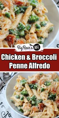 This Chicken and Broccoli Penne Alfredo is easy to whip up for dinner and delicious! This has been one of my most popular recipes for years!