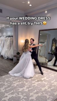 Bend your knee while dipping to accentuate the dress design! Your photos will be STUNNING! 🤩 Follow us for more Wedding Dance tips!