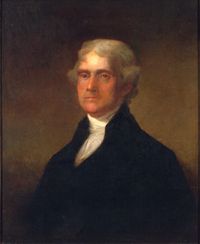 Thomas Jefferson was born on April 13, 1743 in Shadwell, Virginia. Quote: “I had rather be shut up in a very modest cottage with my books, my family and a few old friends, dining on simple bacon, and letting the world roll on as it liked, than to occupy the most splendid post, which any human power can give.” Image of Thomas Jefferson via Wikimedia Commons, public domain