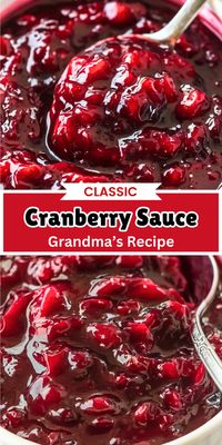 A classic cranberry sauce recipe that's simple and quick to prepare for Thanksgiving. The tart cranberries and sweet syrupy blend make it irresistible. Save this easy homemade recipe to make your holiday meal complete.