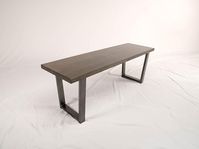 Vintage Maple Wood Bench Seat on Steel Legs - Customizable Hallway or Dining Table Bench