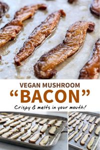 This MUSHROOM BACON is the best vegan option I've ever tasted. It's made with just 3 ingredients, and tastes remarkably authentic. No soy or sugar added! #vegan #breakfast