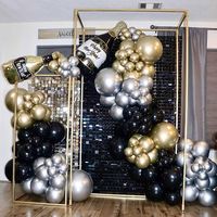 Amazon.com: Happy New Year Champagne Bottle Balloon Garland Arch Kit,119Pcs Metallic Silver Chrome Gold and Black Balloons with Happy New Year Champagne Bottle Balloons for Happy New Year Years Decorations 2024 : Home & Kitchen