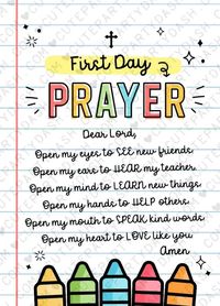 First Day of School Prayer Tag INSTANT DOWNLOAD Sunday School Printable Prayer Tag Lord Bless Religious Tag Blessing Card Back to School Tag - Etsy