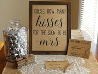 Guess How Many Kisses For The Soon-To-Be Mrs. Instant Download Game Do this activity/game with your family and friends at your bridal/wedding shower by having them guess the number of candies/kisses in a jar. ~ HOW TO DOWNLOAD YOUR FILE ~ Your files will be available immediately