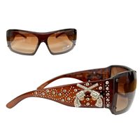 The Perfect Pair Of Western Sunglasses   These Montana West western sunglasses have:Double pistol conchoSwirl print design on the each ear pieceRhinestones on the ear piece and outer sides of the eye piece.Each pair comes with a case and cleaning cloth