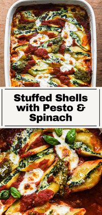 Stuffed Shells with Spinach and Pesto