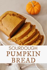 Try this sourdough pumpkin bread recipe for a fall breakfast idea! Once it’s out of the oven, a large slice of this moist quick bread with butter is the perfect snack.