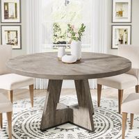 Ebern Designs 47 Inch Round Dining Table for 4 Farmhouse Kitchen Table & Reviews | Wayfair