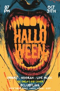 Yellow Illustrative Halloween Poster