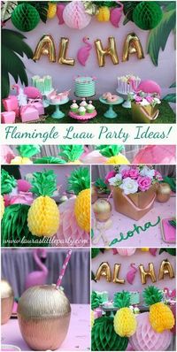 Flamingos continue to be one of the funnest trends for parties. With Summer quickly approaching, a good luau is also a must! Why not combine the two and create a fabulous Flamingle Luau?! LAURA'S little PARTY: Let's Flamingle Luau| Summer Party Ideas