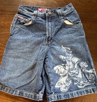 Calções de jeans vintage Demin, feminino, skatista juvenil, jeans retrô, Y2K Baggy, coreano, feminino, americana, verão - AliExpress