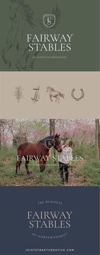 Equestrian Branding - Logo and Horse Illustration for Fairway Stables Equestrian Law Brand - Stable Branding - Tulsa, Oklahoma Branding - HB Designs - Illustrations - Logo Design