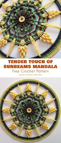 Tender Touch of Sunbeams Mandala Free Crochet Pattern | Seu Crochet