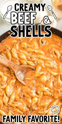 This hearty creamy beef and shells recipe is a delicious comfort food dish that is packed full of flavor and is simple to make.