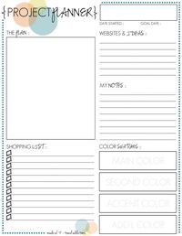 monthly freebie :: project planner printable -- get organized for your next project!