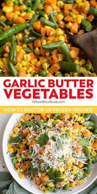 Frozen vegetables are one of the most economical, readily available ways to add more veggies to your diet. These simple tips will teach you how to properly season and cook frozen mixed vegetables for the best tasting sides, and how to add them to all sorts of recipes when fresh isn’t an option.