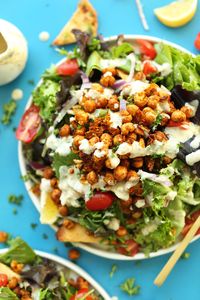 CHICKPEA SHAWARMA SALAD in 30 minutes! Healthy, flavorful, filling and fast! #plantbased #vegan #salad #recipe #minimalistbaker