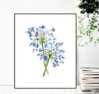 Agapanthus Printable Watercolor / Allium Flowers Painting /Allium Flowers Art INSTANT DOWNLOAD / Floral Home Decorations by Giftpaintingart on Etsy