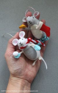 cute that they have little arms/paws and are holding things - - - mmmcrafts: nice mice for my girls