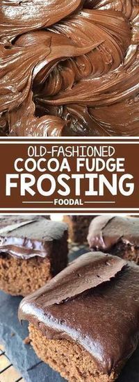 Massive chocolate craving? Make our easy recipe for smooth and rich old-fashioned cocoa fudge frosting to use on your favorite desserts. You'll be spreading this on all of your cakes, cookies, and brownies from now on! Who can say no something so thick,