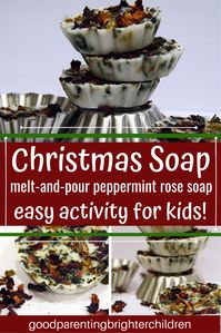 Here’s how to make the best soapmaking with kids & grandkids. Three holiday recipes. No lye; easy-peasy directions using melt-and-pour soap. Check out the Halloween soap for a secret ingredient that will knock-the-socks-off your teen’s acne. Plus, sweet-smelling Thanksgiving & Christmas soapmaking recipes. #soapmaking #soapmakingforbeginners #soapmakingrecipes #soapmakingwithoutlye #meltandpoursoap #nolyesoap