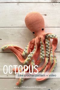 Charming and adorable, this free crochet octopus pattern comes with a full video tutorial to help you along the way! Ingrid will make the perfect gift for your little one or someone you love. Get the free amigurumi octopus pattern + video tutorial here!