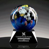 I think this is a favorite for most of us here. This is our Oceanic Globe. This piece has a whole world meticulously crafted on every side. Each one is unique! See pricing by following the link.  #artglass #handcrafted #unique