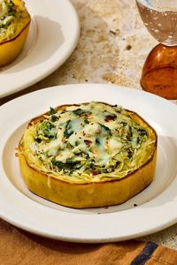 Spinach & Artichoke Spaghetti Squash Nests