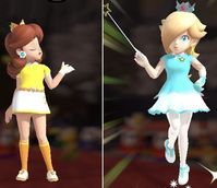 She wears a turquoise cropped Golf dress as a coverup or a swimshirt. I will start playing as Rosalina instead of Daisy so I do not like Princess Daisy in all outfits at all for my life. I love Legend of Rosalina theme for Rosalina DS. Late July 2019, I stared at Rosalina & Luma in Super Smash bros Ultimate the worst fighting game of all time then Later after July 2019, I will keep liking Rosalina a lot for my official & critical life which is called Legend of Rosalina.