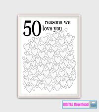 50th Birthday Party Guest Book Poster Gift for Man 50th | Etsy