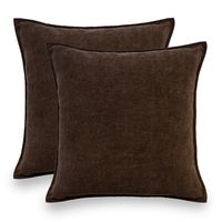 PRICES MAY VARY. 100% Polyester Elevate Your Home Decor: Add style to your home with our Decorative Pillow Covers featuring a minimalistic, faux leather design, perfect for adding elegance Premium Material: Made from high-quality chenille fabric, medium softness, durable, long-lasting, and luxurious; Cover only, no insert, 2 pieces, 18x18 Inches Versatile Color Options: Choose from a variety of colors to easily match your existing furniture and decor, allowing you to create a cohesive and visual