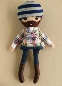 Fabric+Doll+Rag+Doll+Bearded+Man+in+Plaid+Flannel+by+rovingovine