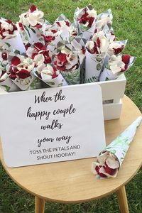 Willa Floral Design's petal cones are a ceremony must have and here's another gorgeous set up our petal cones for guest to celebrate with the newlyweds in the Hunter Valley. #petalcones #flowerconfetti #weddingceremony #huntervalleywedding