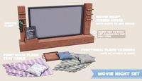 This is a set for a cute neighborhood movie night!