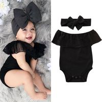 Step out in style with our classy Black Off-Shoulder Lace Romper, a perfect blend of elegance and comfort for your little one. This romper is designed with meticulous attention to detail, ensuring your baby looks adorable for any special occasion. The romper is adorned with exquisite lace, adding a touch of sophistication and uniqueness to the outfit. Crafted from soft and breathable fabric, this romper ensures your baby's comfort throughout any event, allowing them to move freely and enjoy thei