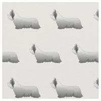 Skye Terrier Silhouette Tiled - Basic Fabric | Zazzle.com