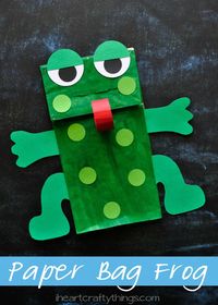 I HEART CRAFTY THINGS: Paper Bag Frog Puppet Kids Craft