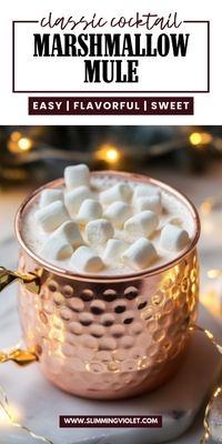 This sweet twist on the classic Moscow Mule is a winter wonderland in a glass! The Marshmallow Mule features a blend of marshmallow vodka, ginger beer, and a splash of lime juice, topped with a toasted marshmallow garnish. It’s the perfect drink for cozy nights in or holiday parties, combining a creamy sweetness with the signature ginger kick. Save this recipe for a deliciously unique, festive cocktail that everyone will love!