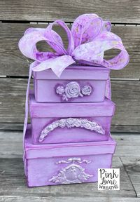 #giftboxesideas #purplehomedecor #victorian #stackable #homedecorinspiration 