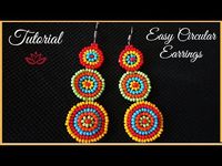 Circular Colorful Seed Bead Earrings Tutorial - YouTube