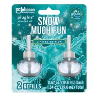 Glade Plug In Refills, 2 Refills, Electric Scented Oil, Snow Much Fun - Walmart.com